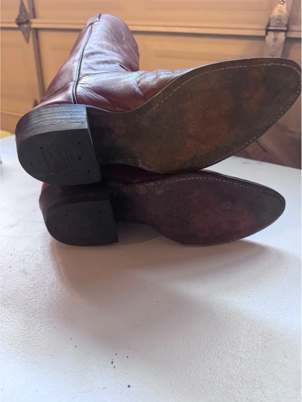 Tony Lama Vintage Western Cowboy Boots Brown Leather Style 5084 IOKEE Size 8